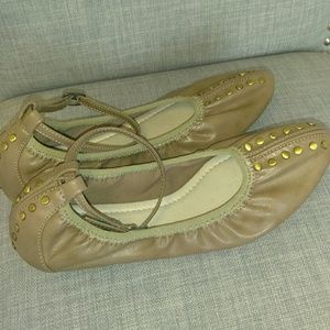 Tan with stones ballet flat